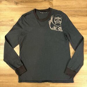 Lip Service Men's L Vampire Skull Graphic Long Sleeve Tee Black Goth Punk Rock